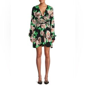 NWOT AFRM Nami Floral Corset Tie Mini Dress
